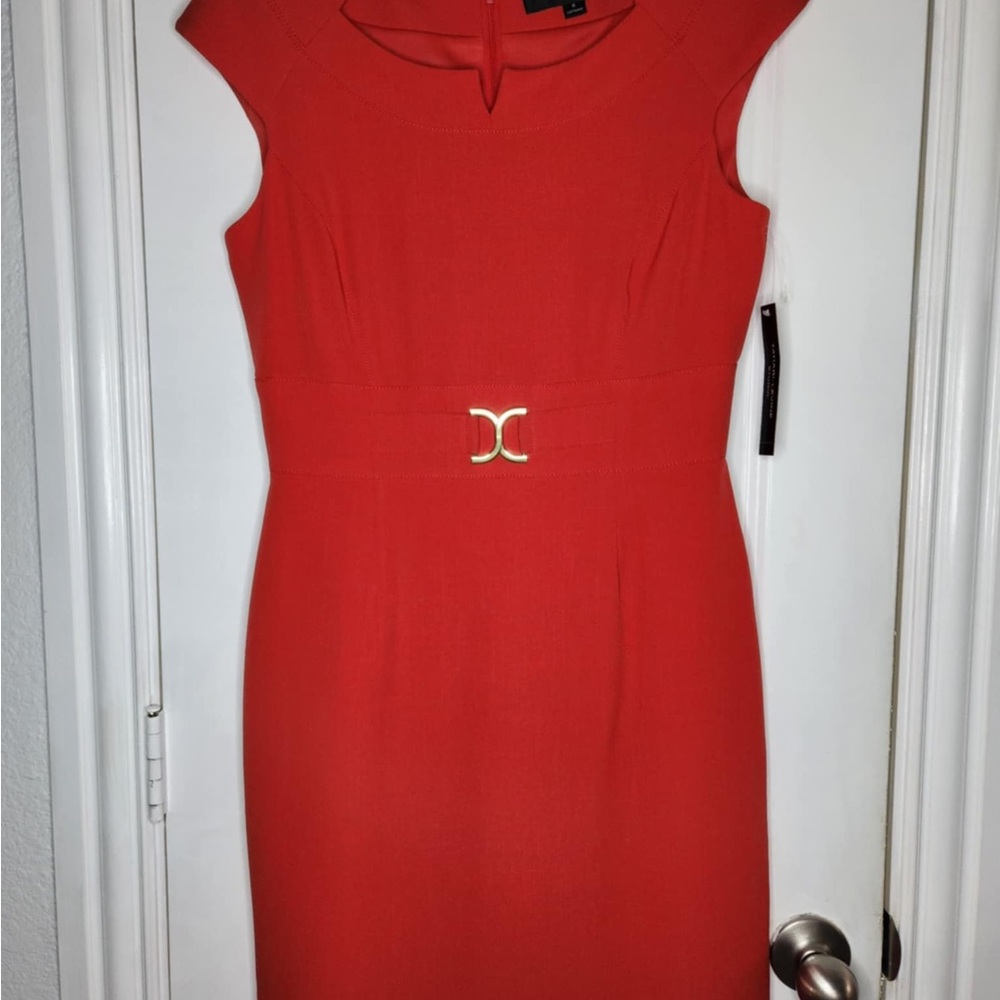 Tahari ASL Vibrant Red Dress - Picture 2 of 7